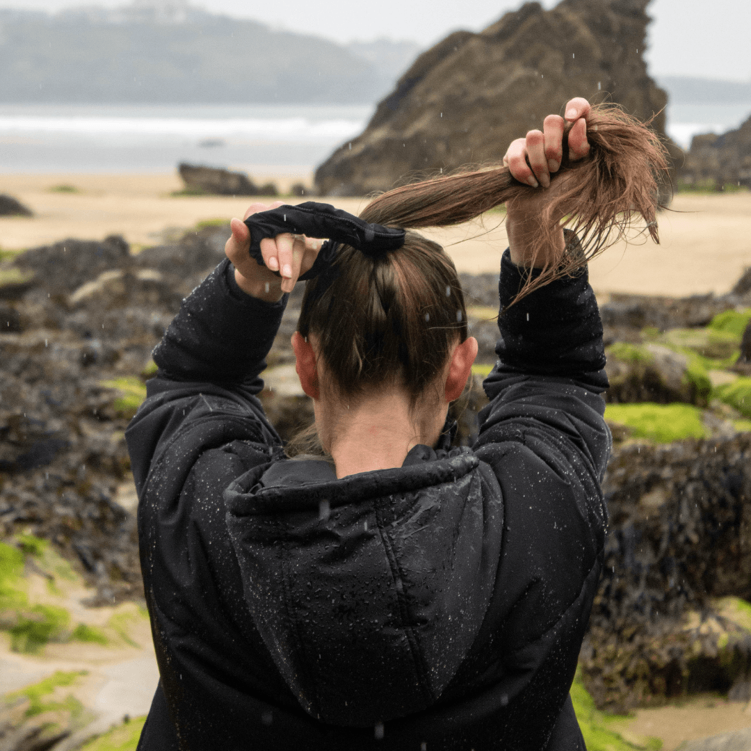 Scrunchie with Hidden Zipper - Waterproof Key Pocket for Wild Swimmers and Surfers