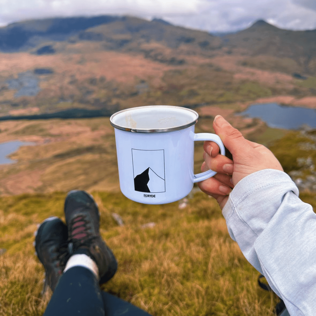 Mountain Camping Mug - Enamel Drinkware for Campers and Hikers