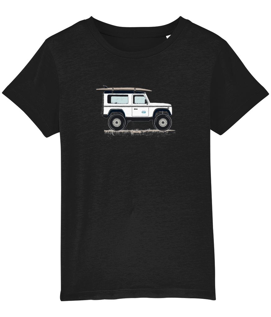 Kids Organic Land Rover Defender T-Shirt in Black
