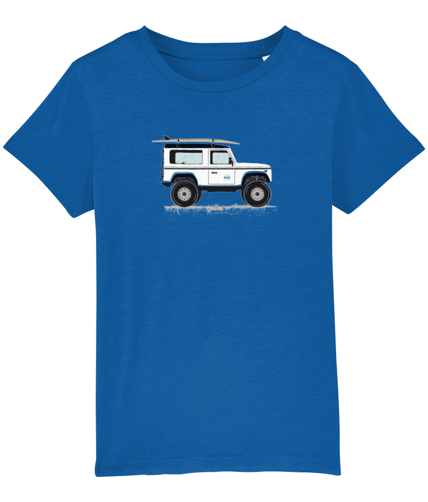 Kids Organic Land Rover Defender T-Shirt in Blue
