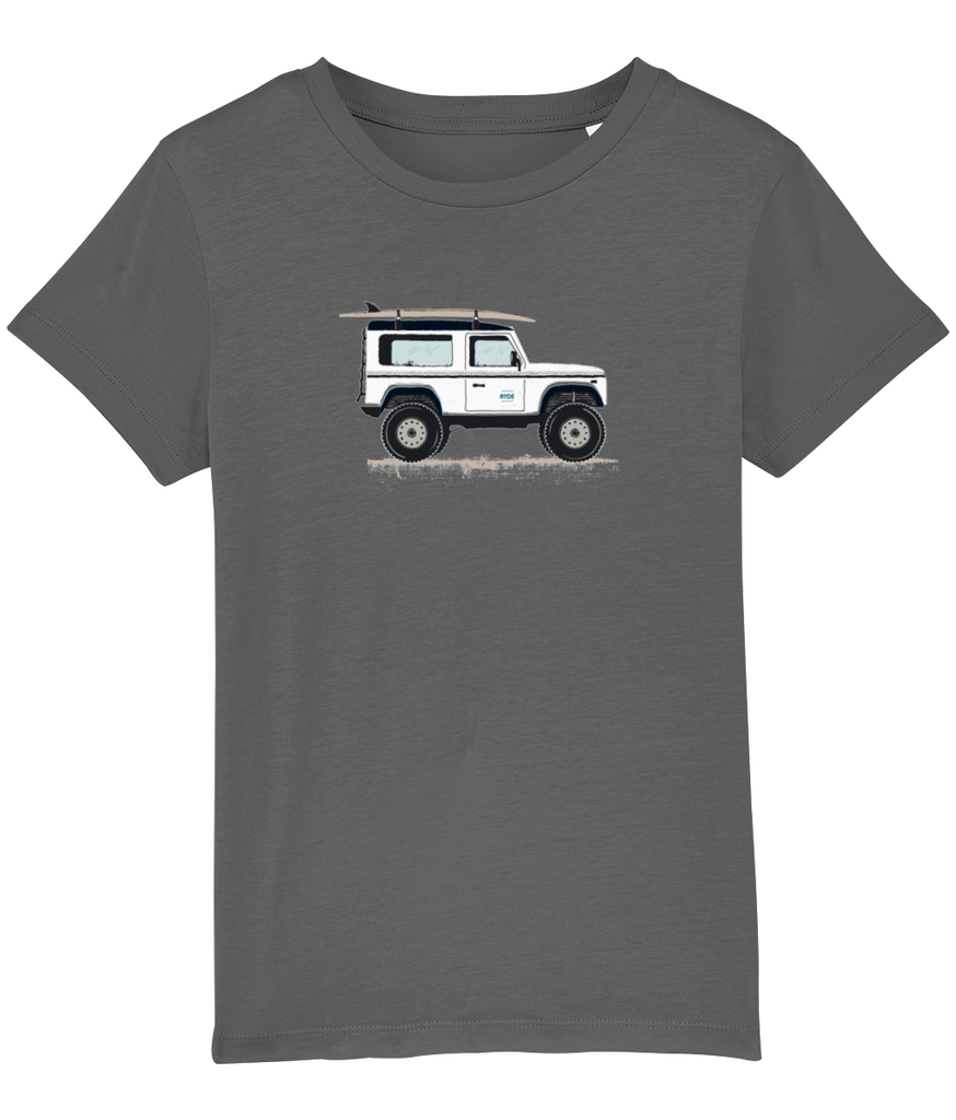 Kids Organic Land Rover Defender T-Shirt in Grey