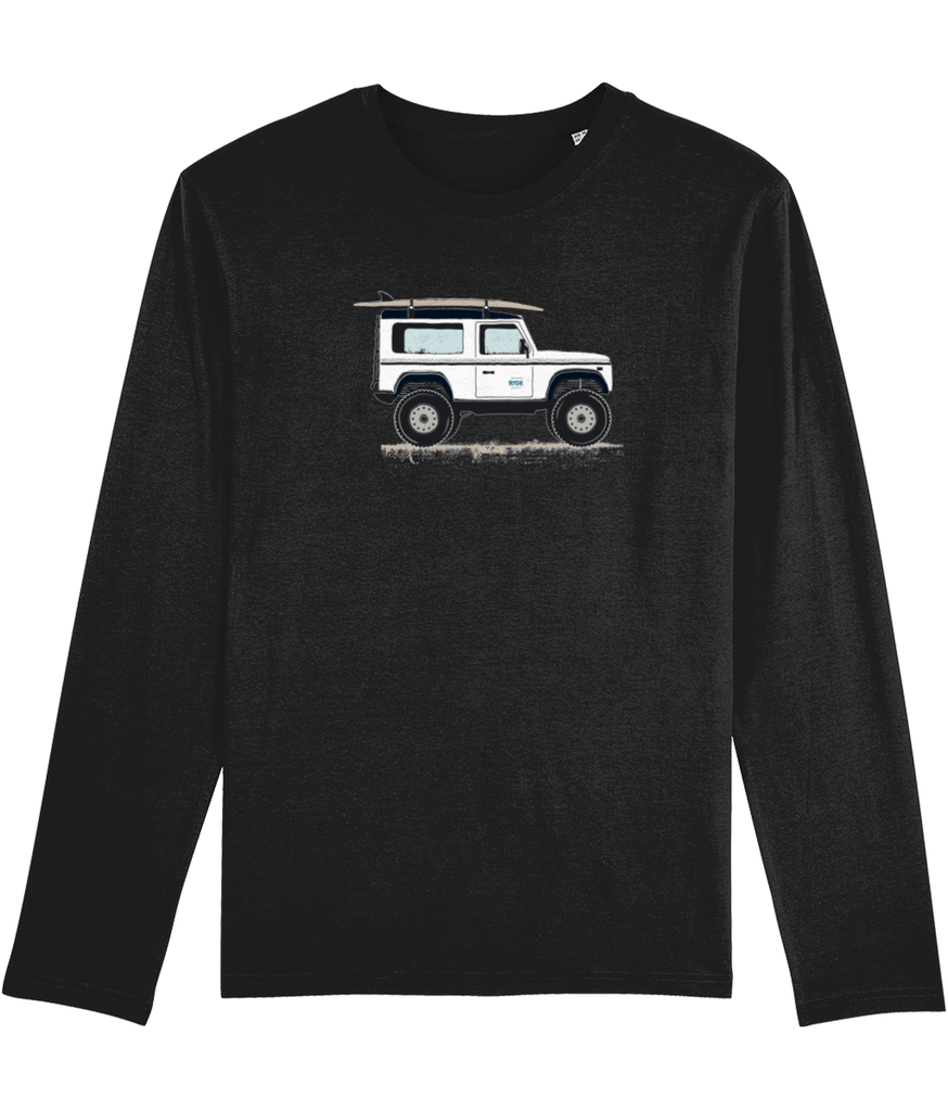 Explore in Style: Land Rover Defender Inspired Organic Long Sleeve Tee